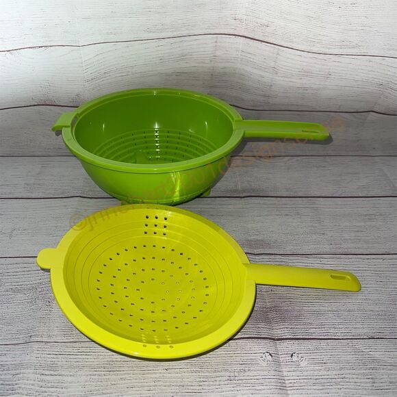 New Tupperware Double Colander Strainer 2149 2150 Margarita Green - Picture 3 of 5